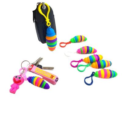 China Hot Selling DIY Tiktok Insect Toy Unzip Snail Pendant Ingot Key Chain for sale