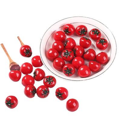 China Three-dimensional Resin Artificial Material DIY Accessories Tomato Accessories Simulation Cherry Tomatoes Key Chain Europe Fruit Pendant for sale