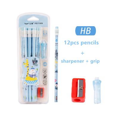 China Office & School Pencil Popular Students HB Wooden Pencil With Sharpener And Grip For Smoothly Writing Wholesale Cheap Volume Custom Design for sale