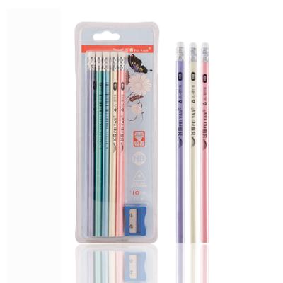 China Office & Popular School Pencil Standard School Pencil Set Wooden Pencil HB Blister Packing With Eraser for sale