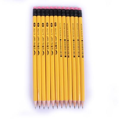 China Office & School Pencil Popular Yellow Pencils HB Standard Pencil Eraser Custom Pencil In Loose Packing for sale