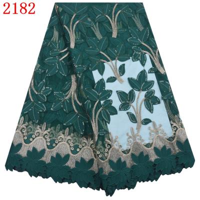 China Embroidery Viable African Milk Silk Lace With Beads Rope Netting Free Shipping African Lace 2182 for sale