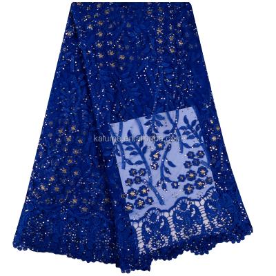 China Sustainable African Lace Fabric With Abundance Stones 3D Applique Lace For Wedding Bridal Dress Tulle Lace Fabric 1061 for sale