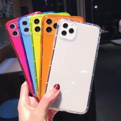 China Pure iPhone Shockproof Case TPU Color Fluorescence Color Mobile Phone Case For iphone 13 12 11 14 mini pro max for sale