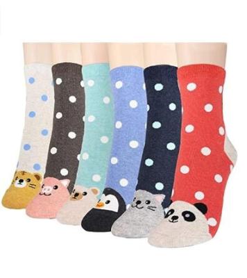 China Sustainable Cute Novelty Colored women Crew Fashion Animals Custom Dress Socks for sale