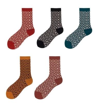 China Bonel Fashionable Fashionable Fashionable Combination Socks Japanese Street Plaid Autumn And Winter CIA Mid-calf Socks Men's And Women's Retro Socks for sale