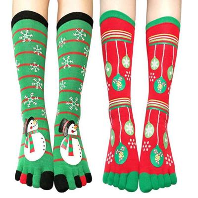 China Sustainable Christmas Finger Socks For Adult With Customize Pattern for sale