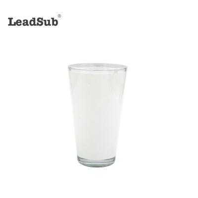 China Holiday Sublimation Personalized Printable 17OZ Cone Shaped Glass Mug With White Patch for sale