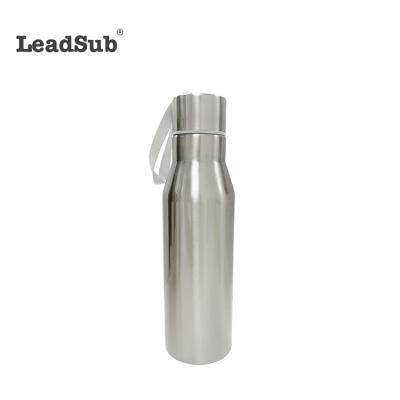 China PORTABLE Lanyard Lid Sublimation Printing 201 Stainless Steel Thermos Bottle 500ml Silver for sale