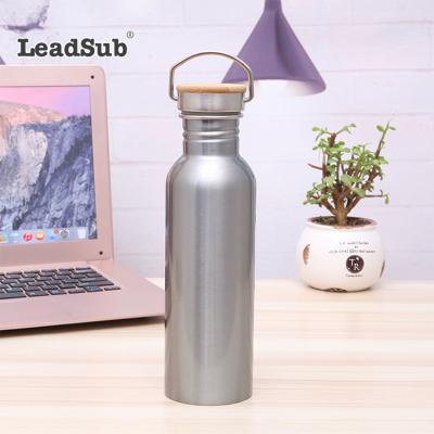 China New Novelty PORTABLE PORTABLE Sublimation Printing Customized Branded Logo Sport Drink Double Walled Stainless Steel Water Bottle With Bamboo Lid for sale