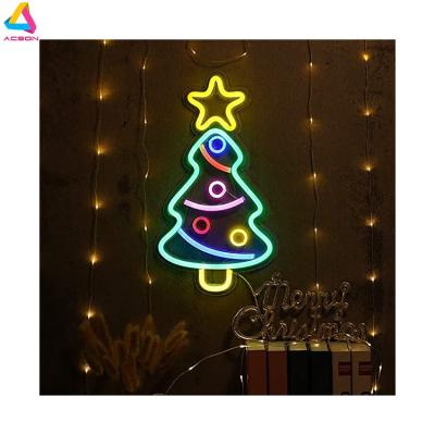 China Long Lasting Christmas Tree Neon Signs for Wall Decor, USB Powered LED Neon Lights for Man Cave, Bedroom, Bathroom, Bar, Party, Gifts for sale