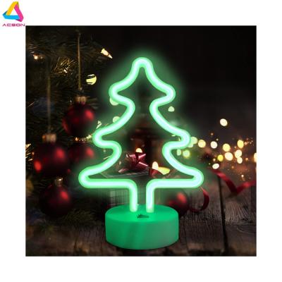 China Long Lasting Neon Sign Christmas Tree Led Neon Night USB Charging / Indoor Battery Lightning Colorful Shape For Bedroom Living Room, Christmas for sale