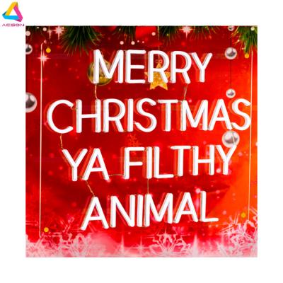 China Long Lasting Fast Delivery No MOQ Dropshipping Merry Christmas Yucky Animal Neon Sign for sale