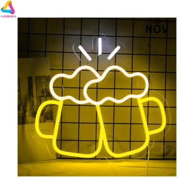 China Long Lasting Drop Shipping Free Custom Neon Sign 3D Led Glowing Beer Bar Neon Sign Word For Sale for sale