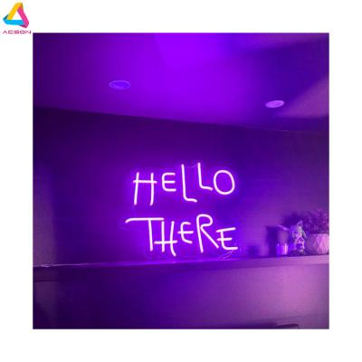 China Long Durable Hello There Flexible Silicone Sign Acrylic Led Neon Sign For Bar And Cafe Restaurant for sale