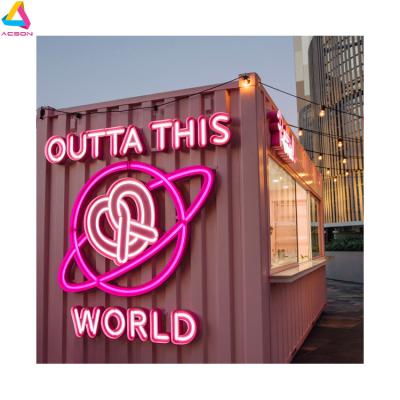 China The Long Lasting Store Name Neon Sign Ice Cream Custom Neon Sign With Stainless Steel Box Customs Lead The Neon Light Sign Manufacturer for sale