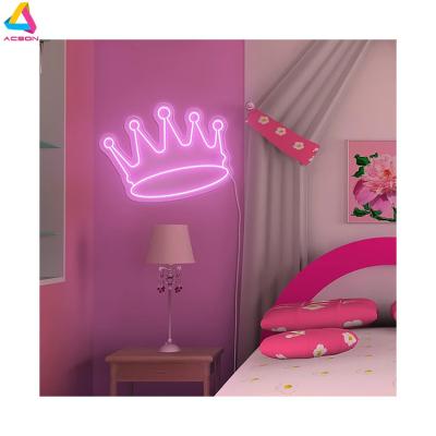 China Custom Neon Sign Long Lasting LED Crown Sign Lights Decor Bedroom Room Wall, Personalized Home Decor Gifts for sale