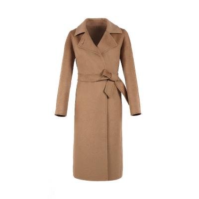 China Luxury Woolen Handmade Classic Double Face Cashmere Long Coat Winter Coat Long Wrap Anti-wrinkle Woolen Coats For Women for sale