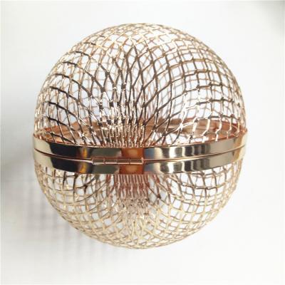 China Lady Ball Evening Ladies Clutch Bag Luxury Metal Frame Personalized Round Bag for sale