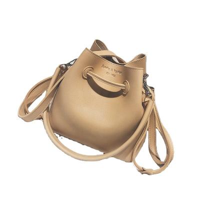 China Fashion String PU Tote Bag Bucket Women Lady Fashion Design Leather Handbag for sale