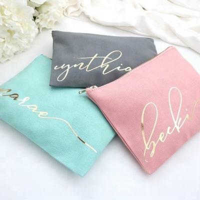 China Fashion Personalized Monogram Makeup Bag Makeup Bag CUSTOM NAME Teal Blush Pink Gray Make Up Bag - Factory Best Friend Gift for sale