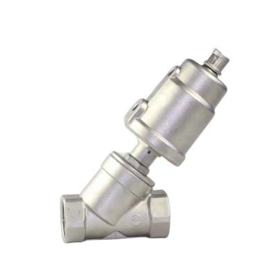 China Food Stainless Steel Pneumatic Internal Thread 360 Degree Rotation Angle Seat Valve for sale