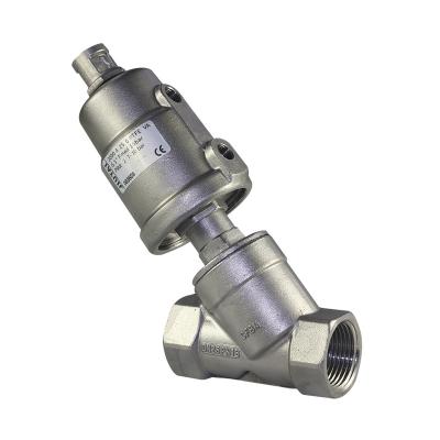 China Stainless Steel Medium Enclosed Angle Dairy Tension Screw Angle Pneumatic Seat Valve for sale