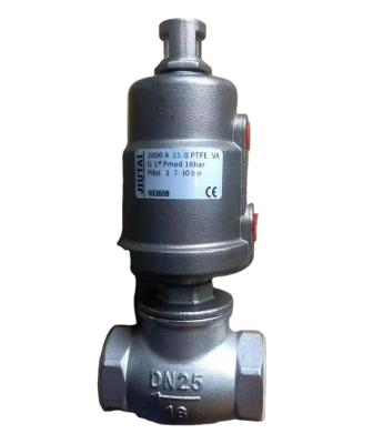 China Stainless Steel Dairy Operated Thread Pneumatic T Angle Seat Valve for sale