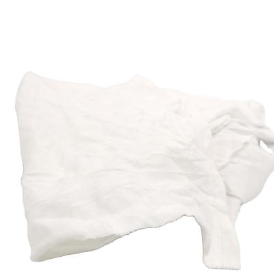 China Rags Used Clothing Cut White Oil Water Absorption Capacity T-shirt Strong Cotton Wiper Industrial Mopping Rectangle 10-100kg/bag for sale