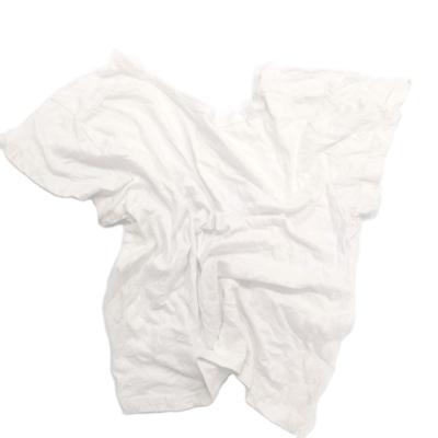 China Factory direct cotton white T-shirt industrial rags used clothes t-shirt for sale