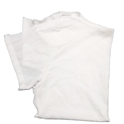 China Strong Oil Water Absorbency New Products 100% Cotton 10 Kg Packing Used T-shirt White Cotton Cleaning Cloths for sale