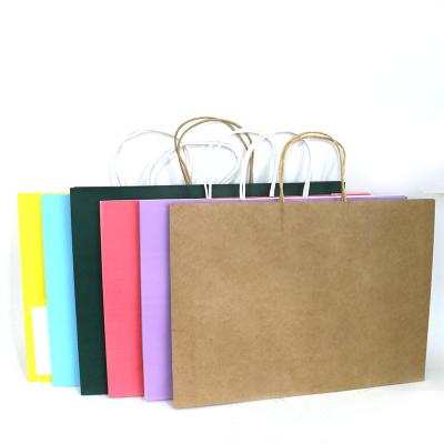 China Recyclable Biodegradable Brown Kraft Paper Bag Packaging Deli Gifts Bags With Customized Handles To Accept for sale