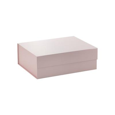 China Custom Recyclable Luxury Pink Paper Big Logo Rigid Magnetic Folding Packaging Gift Box For Packaging for sale