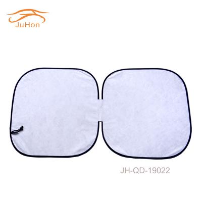 China Business / Luxury Color Printing Custom Model Heat Insulation Sunscreen Car Silver Coating Retractable Square Sunshade for sale