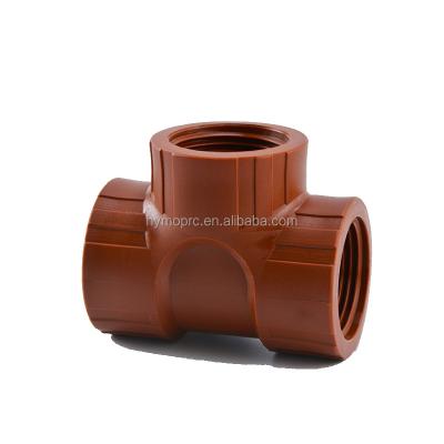 China Water supply wholesales offer free samples cheap plumbing plastic pipe fittings stitches brown color pph pipe for sale