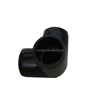 China Water Supply Upvc Fittings Pipe Connector Black Color Three Way 90 Degree Elbow Connector Fittings for sale