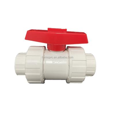 China General Blue PVC Valve Hydraulic Ball Handle PVC Ball Valve Suppliers Hydraulic Plastic Ball Vavle High Pressure Union Type for sale