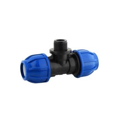 China Free samples of water supply plastic drip irrigation system pn16 HDPE compression fittings to plumb tee for sale