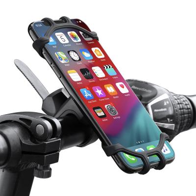 China Locking+Adjustable+Rotating Universal Silicone Bike Phone Holder Tablet Holder Adjustable 360 ​​Degree Bicycle Motorcycle Mobile Phone Holder for sale