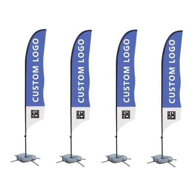 China Custom Display Sublimation Polyester Double Side Advertising Logo Teardrop Feather Beach Flag Banner For Outdoor for sale