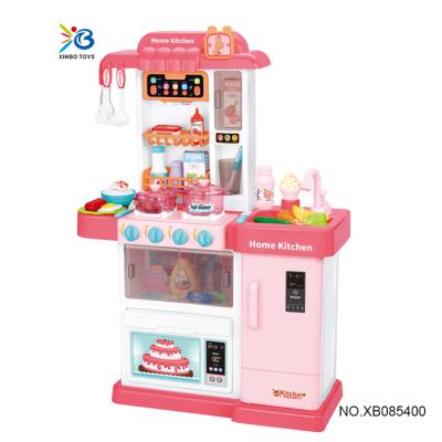 China Plastic Home Education Kitchen Electronic Plastic Toys Large With Light Music Kids Kitchen Set Toy for sale