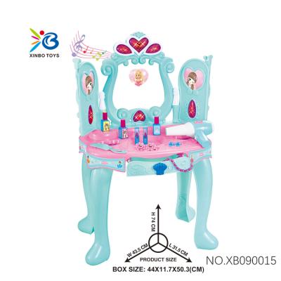 China Hot Selling Plastic Items Girls Dresser Set Induction Door Dressing Table Toys For Children XB090015 for sale