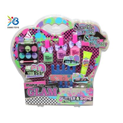 China Fashion Cosmetic Toys Popular Girl Makeup Set With Colorful Brush And Nail Polish Toys Pretend Toys XB004322-004303-004286-004267 for sale