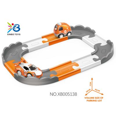 China Wholesale Kids Toy Building Puzzle Blocks Train Track Toy Cartoon Parking Lot Slot Plastic for sale