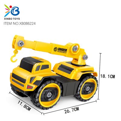 China Most Popular Multifunctional Crane Toys Diy Truck Assembly Building Truck For Kids XB086224 for sale