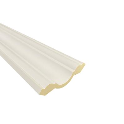 China Modern Ceiling Decoration PU Cornice Pure White Crown Shape Polyurethane Crown Molding For Ceiling for sale