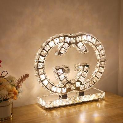 China Creation Crystal Table Lamp GG Table Lamp Indoor Lighting Led Stainless Steel Table Bedside Lamp for sale