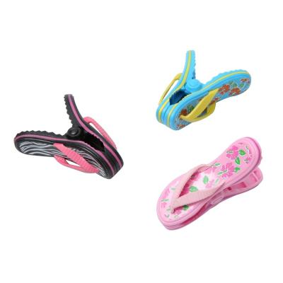 China Customized CLASSIC Shape Clothespin Custom Plastic Food Bag Clips Flip Flop Towel Clips For Beach Chair for sale