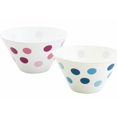 China Sustainable Custom Injection Molding Colorful Dot Bowl Plastic Snack Nuts Cereal Bowls Plastic Salad Bowl for sale