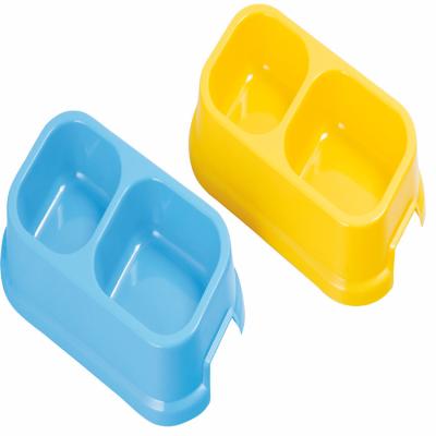 China Sustainable Portable Pets Feeding Bowl Round Plastic Universal Wholesale Plastic Pet Bowls For Home Travel for sale